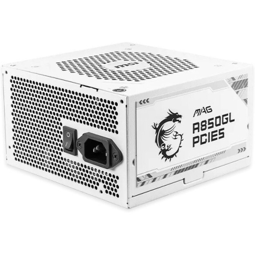 Блок питания MSI MAG A850GL PCIE5 White (306-7ZP8A24-CE0), 850W, 80+ Gold, полностью модульный, ATX 3.0, PCIE5, RTL