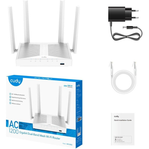 Роутер беспроводной Cudy WR1300S AC1200 10/100/1000BASE-TX белый