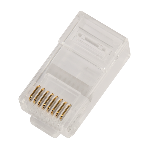 Коннектор LANMASTER (LAN-EZ45-8P8C/U5E-100) RJ45 тип EZ, 8P8C, UTP, Cat.5e, универсальный, покрытие 50 микрон,100 шт.