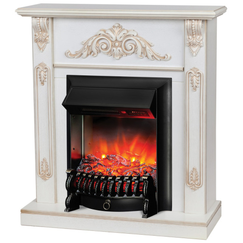 Электрокамин RealFlame Anita WT дуб белый с золотой патиной с очагом Fobos Lux Black RC