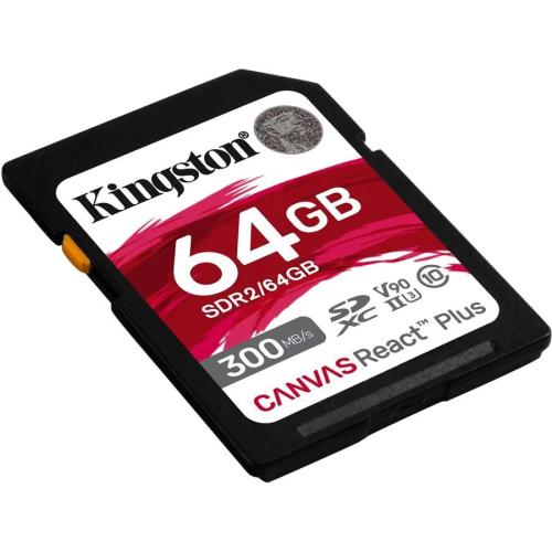 Карта памяти Kingston Canvas React Plus (SDR2/64GB) SDXC 64Gb Class10 w/o adapter