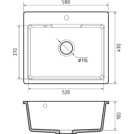 Мойка для кухни GRANFEST Urban 658 серый