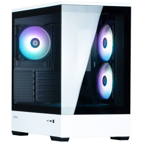Корпус ZALMAN P30 BW, без БП, боковое окно (закаленное стекло), черно-белый, mATX