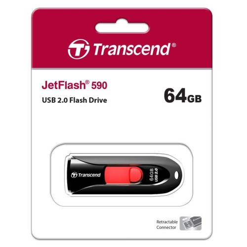 Flash Drive 64Gb USB2.0 Transcend Jetflash 590 TS64GJF590K черный