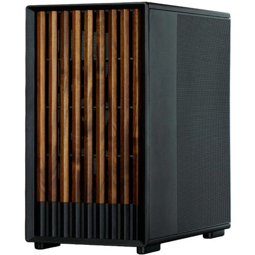 Корпус ZALMAN P10 Namu, MATX, Black, Window, Front Cover Walnut, 2x3.5", 3x2.5", 1xUSB Type-C, 1xUSB3.0, Front 2x120mm, Rear 1x120mm ARGB