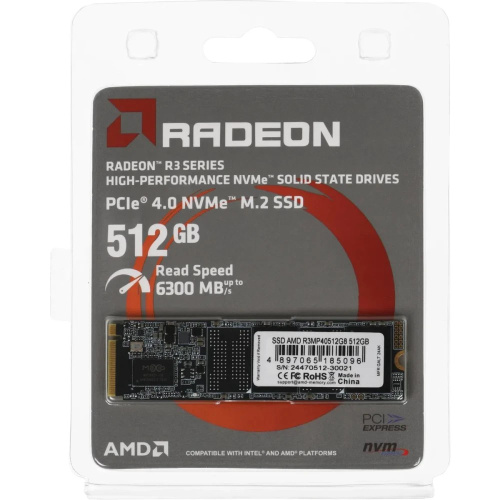 SSD AMD Radeon R3MP40512G8 512GB PCIe 4.0 x4 M.2 2280