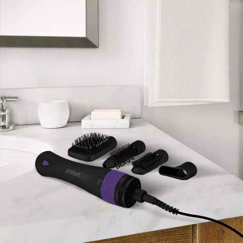 Фен-щетка KitFort КТ-3236-1 фиолетовый и черный