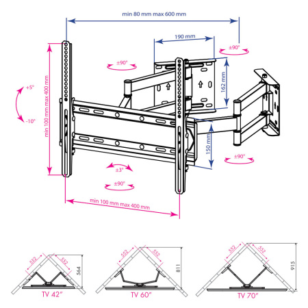 Кронштейн Kromax GALACTIC-44 черный