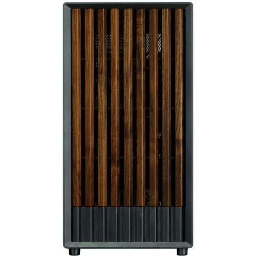Корпус ZALMAN P10 Namu, MATX, Black, Window, Front Cover Walnut, 2x3.5", 3x2.5", 1xUSB Type-C, 1xUSB3.0, Front 2x120mm, Rear 1x120mm ARGB