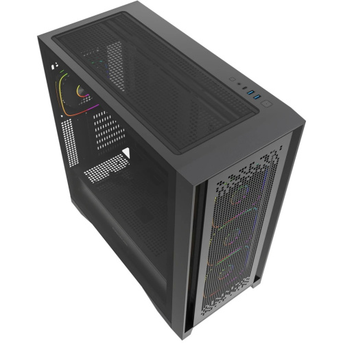 Корпус Powercase ByteFlow Pro ARGB (CH9GPB-A4), Black, Tempered Glass, Type-C, 4x 120мм ARGB PWM Fans, чёрный, E-ATX