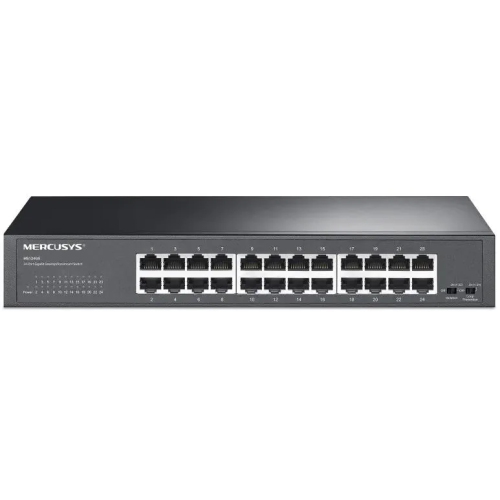 Коммутатор Mercusys MS124GS с 24 гигабитными портами для размещения на столе или в стойке