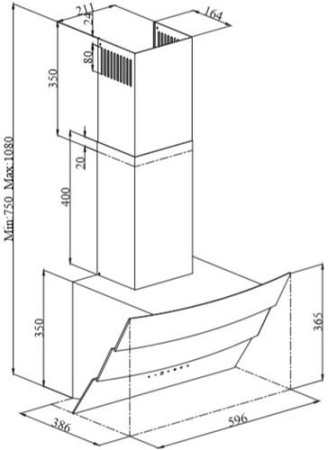 Вытяжка наклонная Beko HCA62540B черный/черный