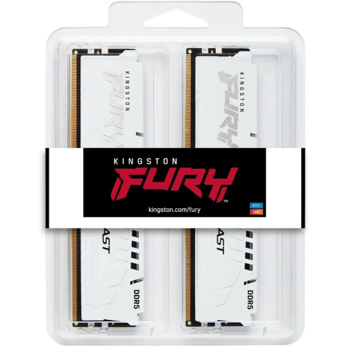 ОЗУ Kingston Fury Beast KF564C32BWEK2-32 DDR5 - 2x 16ГБ 6400МГц, DIMM, White, Ret