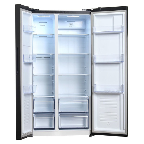 Холодильник Hyundai CS5003F черный 178x91.1x63.6см (двухкамерный) Side by Side