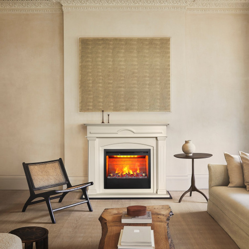 Электрокамин RealFlame Mirra 26 WT пастельно-белый с очагом 3D Helios 26