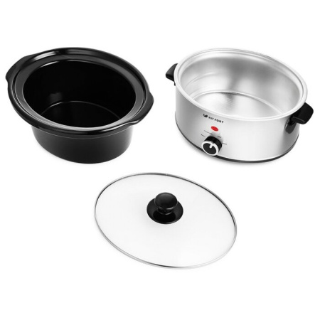 Медленноварка Kitfort КТ-208 серебристый/черный