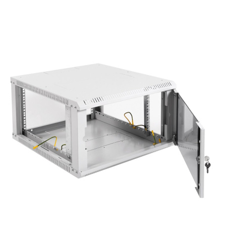 Шкаф коммутационный ЦМО ШРН-ЭКОНОМ ШРН-Э-6.500-9005 настенный 6U 600x520мм пер.дв.стекл черный