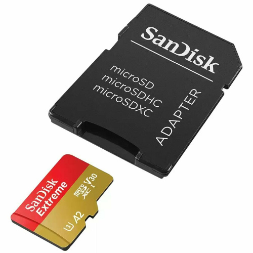 Карта памяти microSDXC SanDisk Extreme SDSQXAV-512G-GN6MA 512GB Class 10, UHS-I, W130, R 190 МБ/с, адаптер на SD
