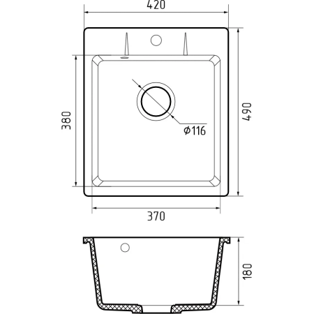 Кухонная мойка GRANFEST Urban 242 black
