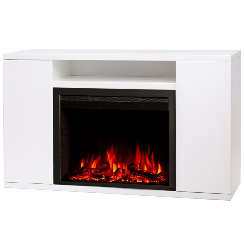 Электрокамин RealFlame Brooklyn 25,5 WT белый с очагом Saphir 25,5