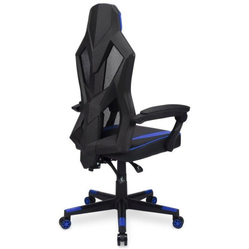 Кресло игровое OKLICK 121G 1987637 черный/синий сиденье черный/синий искусст.кожа/сетка с подголов. крестов. пластик черный