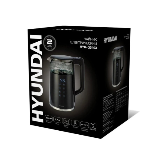 Электрочайник Hyundai HYK-G5403 черный