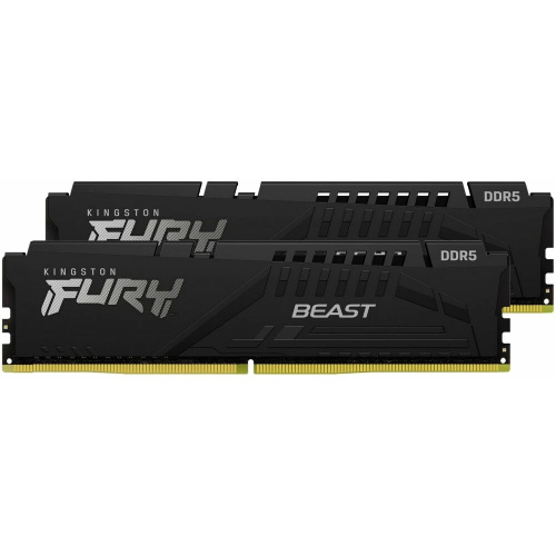 ОЗУ Kingston Fury Beast Black XMP CL32 (Kit of 2) (KF564C32BBK2-32) DDR 5 DIMM 32Gb PC51200, 6400Mhz, (retail)