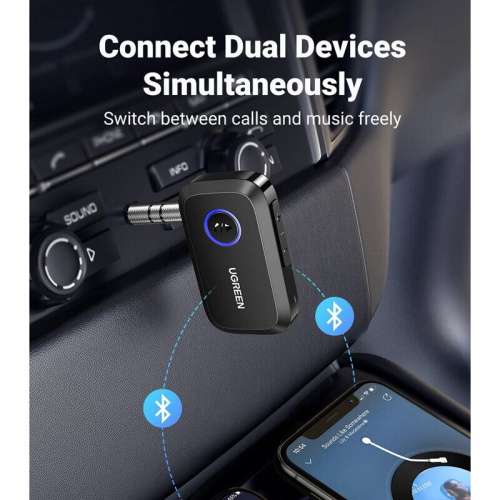 Ресивер UGREEN CM596 (90748) Car&Home Bluetooth 5.3 Receiver Audio Adapter Black